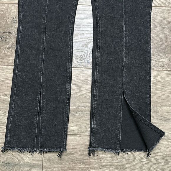 Abercrombie & Fitch The Skinny High Rise Split Raw Hem Black Stretch Jeans 27 - Picture 4 of 12